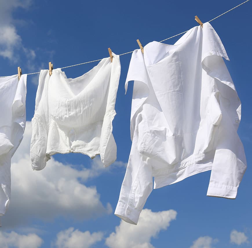 Rent og tørt vasketøj 
