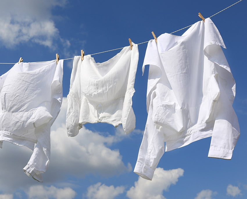 Vasketøj bør altid tørres udendørs