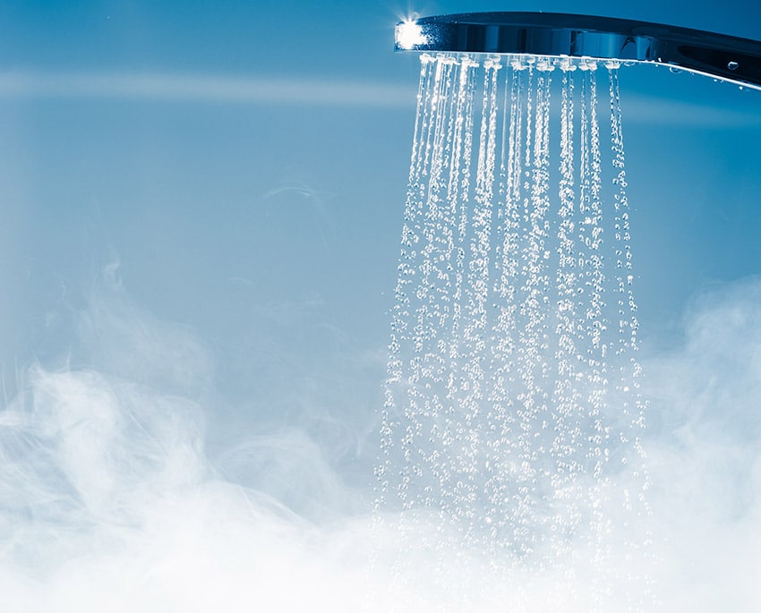 Når du tager brusebad, bør døren til badeværelset holdes lukket, og ventilationen være tændt