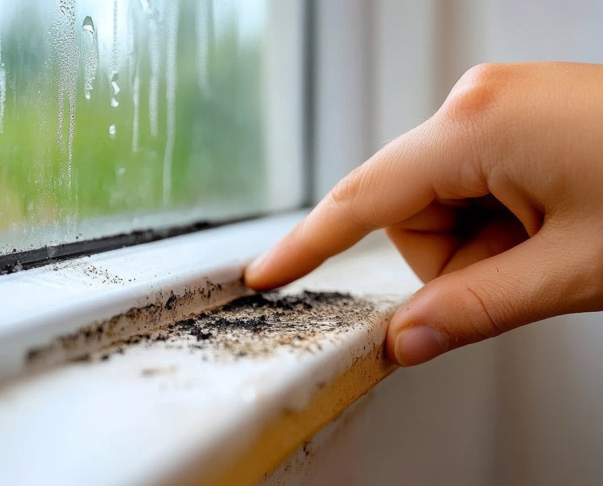 Sort skimmelsvamp kan også opstå på tapeter, facader, vinduer og vægge